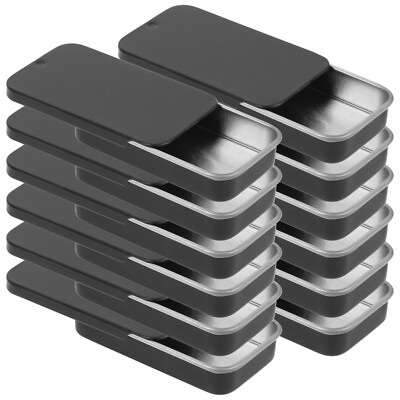 #ad 12PCS Boxes Mini Portable Tin Box with Sliding Lid for Small Items $11.07