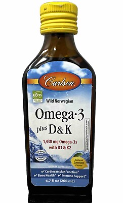 #ad Omega 3 Plus D amp; K Natural Lemon 1430 mg 6.7 fl oz 200 ml $16.20