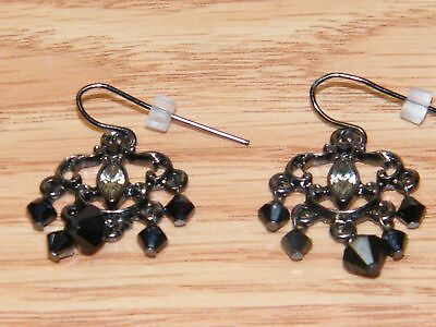 #ad Black Mini Chandelier Collectible Fashion Costume Jewelry Earrings **READ** $14.08