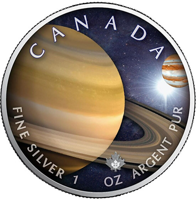 #ad 2022 Canada Maple Leaf Our Solar System PLANET SATURN coin 1 oz .999 silver $84.99