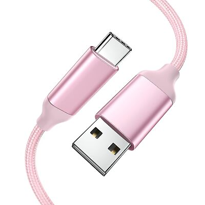 #ad 15FT USB Type C Charging Cable Pink Long Android Auto Cable USB A to USB C ... $16.65