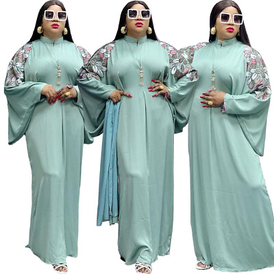 #ad Moroccan Dubai Turkish Women Kaftan Muslim Oversize Maxi Dress With Scarf Caftan $43.65