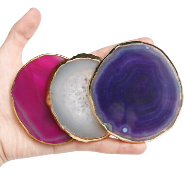 #ad Irregular Druzy Agate Geode Crystal Slices Coasters Cup Mat Home Decoration Gift $5.56