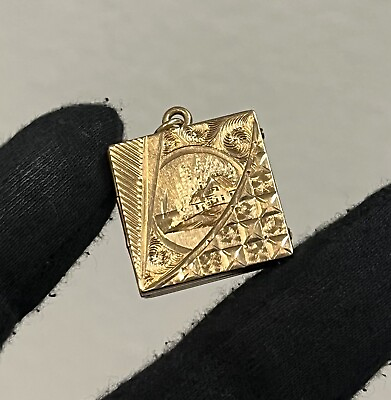 #ad Antique gold filled Locket Ornate Gf Pendant 1.1” 6.4g Vtg Victorian Art nouveau $62.00