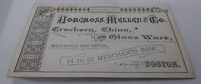 #ad Antique 1880#x27;s Norcross Mellen amp; CO Boston Glass amp; China Rare Trade Card $69.99