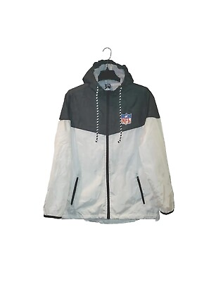 #ad Team Apparel NFL Football Jacket Men#x27;s Size XL White NWT $59.00