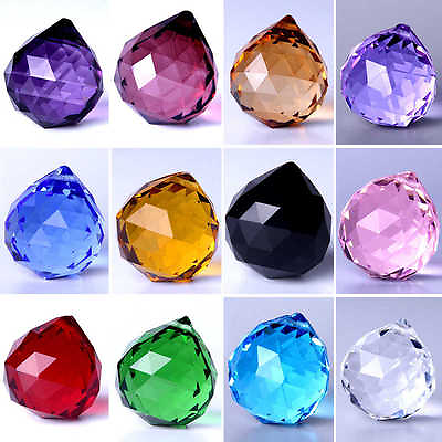 #ad #ad Feng Shui Hanging Crystal Ball Sphere Prism Faceted Chandelier Lamp Part Pendant $1.86