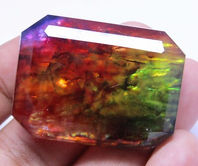 #ad 109.30 Ct Natural Ammolite Opal Like Organic Doublet Rare Gemstone $58.99