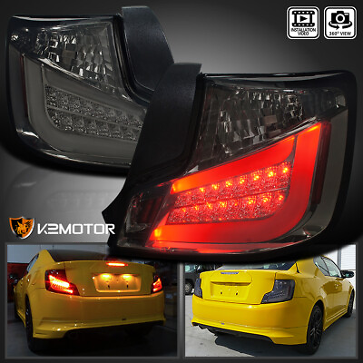 #ad Fits 2011 2013 Scion tC Smoke LED Tube Tail Lights Brake Lamps LeftRight 11 12 $163.38