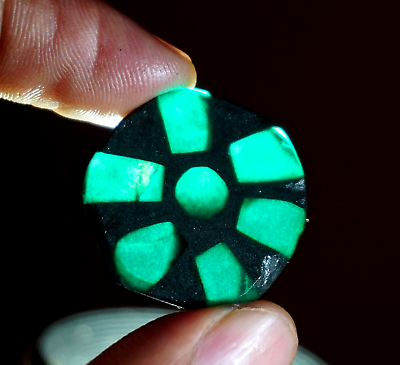 #ad Natural Trapiche Green Emerald 15 Ct Fancy Cut Rare Colombian Loose Gemstone $17.82