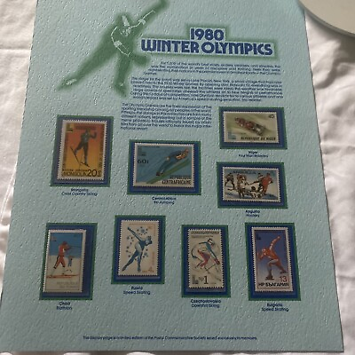 #ad world of stamps series Tributes To The 1980 Winter Olympics $35.00