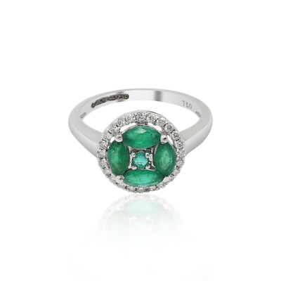 #ad Fashion Natural Emerald Ring 925 Sterling Silver Birthday Emerald Handmade Ring $207.00