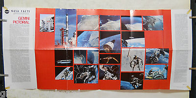 #ad 1966 NASA GEMINI Color Poster America Space NF 30 Orbital Space Flight 48quot; x 21quot; $124.95