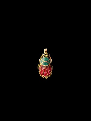 #ad Coloured Scarab Beetle Pendant made in Egypt Handmade Amulet for Protection $72.00