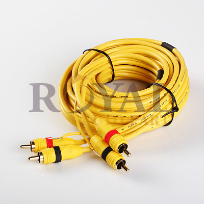 #ad 12ft Yellow RCA Male to Male Audio Cable Amplifier Automotive $13.01