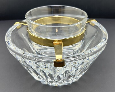 #ad Baccarat France Hand Cut Crystal Caviar Dish amp; Cooling Bowl D 17 cm 6.69quot; $600.00