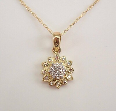 #ad 1Ct Round Cut VVS1 D Diamond Snowflake Pendant 14K Yellow Gold Finish Free Chain $57.96