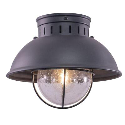 #ad VAXCEL Outdoor Flush Mount Light 1 Light w Weather Resistant Textured Gray $111.56