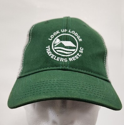 #ad Look Up Lodge Travelers Rest SC Hat Cap Structured Mesh Hook amp; Loop Green White $14.99