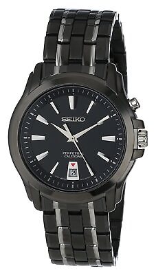 #ad Seiko TWO TONE Stainless Steel Analog with Black SNQ121 Men#x27;s parallel import go $582.42