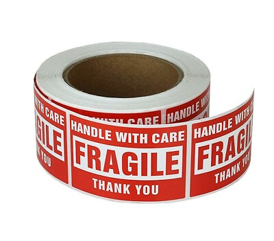 #ad 50 Fragile Handle With Care 2x3quot; Stickers Packaging Box Safety Mailing Labels $2.95