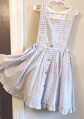 #ad Sweet Honey Girls 12Y Gingham Lavendar White Dress Bibbed Style Lined Twirls $36.97