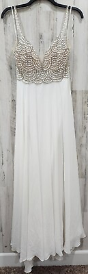 #ad LULUS Size XL True Love White Beaded Rhinestone Maxi Dress**Gorgeous**NWOT** $128.25