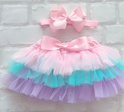 #ad Luxury Girls Baby Rainbow Pastel Frill Tutu Skirt Cake Smash Photoshoot Birthday GBP 11.99