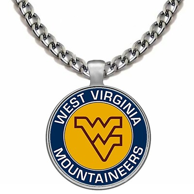 #ad WVU West Virginia Mountaineers Mens Womens 24quot; Stainless Pendant Necklace D5 $21.95