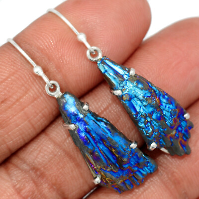 #ad Treated Rainbow Aura Kyanite 925 Sterling Silver Earrings Jewelry CE27818 $20.99