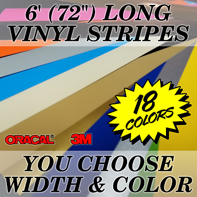 #ad 72quot; SOLID Vinyl Racing Stripe Decals Stickers *20 COLORS* Rally Stripes Car $8.99