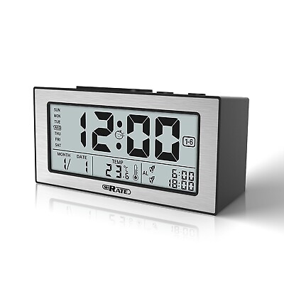 #ad Digital Alarm Clock for Bedrooms Night Alarm Clocks Desk Clock Large Display $8.99