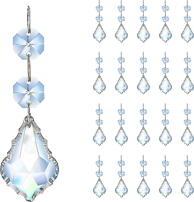 #ad #ad Maple Leaf 20Pcs Crystal Chandelier Prisms Replacement Pendant Parts 38Mm Sunca $15.04