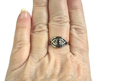 #ad Lovely 14k Sapphire amp; Diamond Ring .20 ct. center 1 ctw. 3.3 grams N 22 $375.00