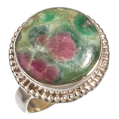 #ad RUBY ZOISITE GEMSTONE STERLING SILVER JEWELRY RING 8.5 $21.24