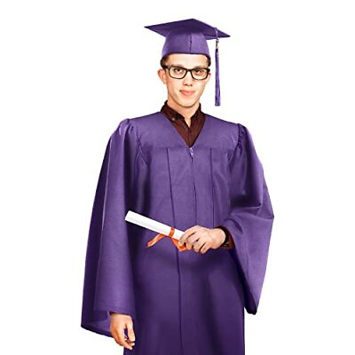 #ad Graduation Cap and Gown with 2024Year Tassel Collegeamp;High School Unisex Purple $21.79