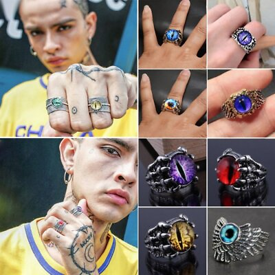 #ad Retro Claws Eye Demon Evil Eye Ring Gothic Punk Ring Good Luck Men Jewelry Hot $1.08
