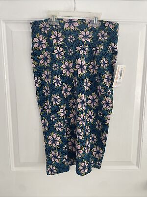 #ad LuLaRoe Large Cassie Pencil Skirt Vibrant Blue Pink Yellow Floral Skirt $10.99