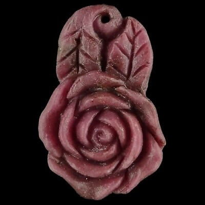 #ad BH11512# Hand Carved Rose Flower Multi color Jade Pendant Bead Gemstone $19.99
