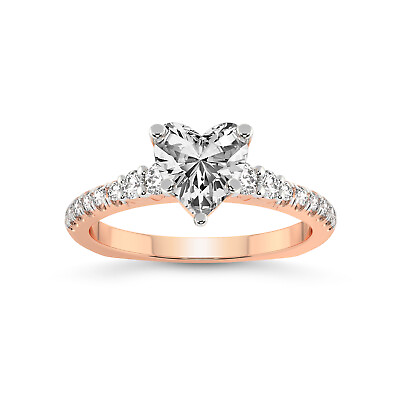 #ad IGI Certified Lab Created Diamond Ring 14K or 18K Gold Geneva Side Stone Ring $2718.90