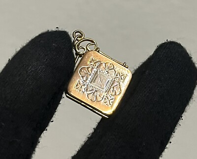 #ad Antique gold filled Locket Ornate Gf Pendant 1.3” 3.9g Vtg Victorian Art nouveau $54.00