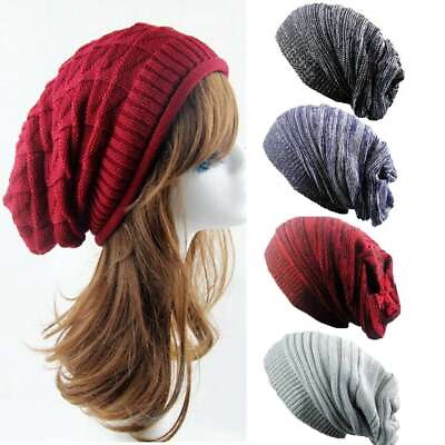 #ad Men Women Slouchy Baggy Beanie Oversized Winter Hat Skull Knit Ski Cap Unisex US $8.09