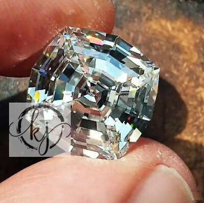 #ad 200 CT Brilliant Edge Hexagon Step Cut VVS D Premium Simulated Lab Diamond Loose $112.50