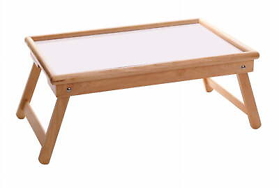 #ad Wood Ventura Breakfast Bed Tray Flip Top Natural amp; White $24.86