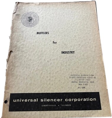 #ad Universal Silencer Corporation Mufflers For Industry Manual. $22.34