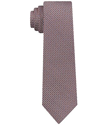 #ad DKNY Mens Frosted Geo Self tied Necktie Orange One Size $43.24