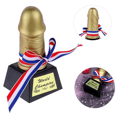 #ad Golden Penis Shape Trophy Party Funny Prop Creative Novelty Plastic Gift Xmas $8.22
