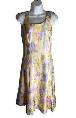 #ad 1960s Vintage Fashion Art True Sz S M Fit N Flare Multicolour Pastel Floral AU $60.00