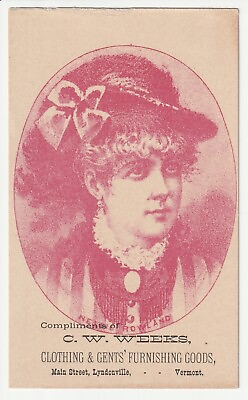 #ad 1880s Lyndonville Vermont VT Mens Fashion Actress Antique Victorian Trade Card $19.00