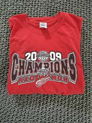 #ad Detroit Red Wings 2008 Stanley Cup NHL Western Conf Champions XL. VINTAGE $13.50